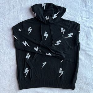 AQUA Black Lightning Bolt Hoodie Sweater
